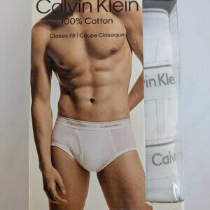 Calvin Klein Mens Sz 2XL Underwear BRIEFS Cotton Classic Fit 3 Pack White